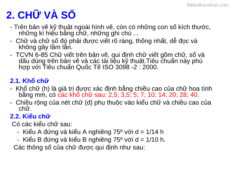 2 Chữ Và Số Trên Bản Vẽ Kỹ Thuật Ngoài Hình Vẽ Còn Có Những Con