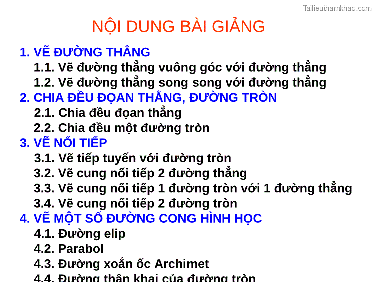 Nội Dung Bài Giảng 1 Vẽ Đường Thẳng 1 1 Vẽ Đường Thẳng Vuông
