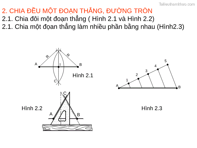 2 Chia Đều Một Đoạn Thẳng Đường Tròn 2 1 Chia Đôi Một Đoạn
