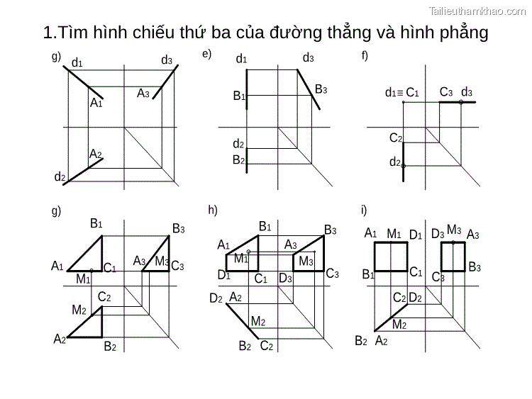 1 Tìm Hình Chiếu Thứ Ba Của Đường Thẳng Và Hình Phẳng G D1 D3 E D1