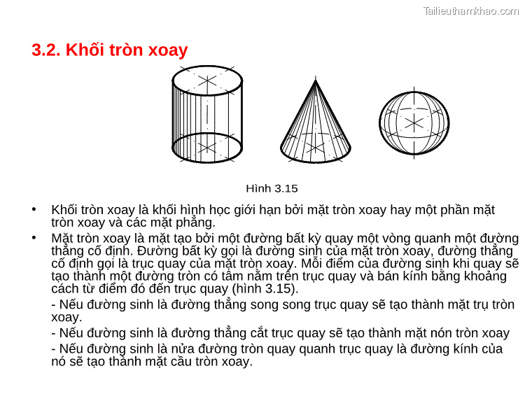 3 2 Khối Tròn Xoay Hình 3 15 • Khối Tròn Xoay Là Khối Hình Học Giới