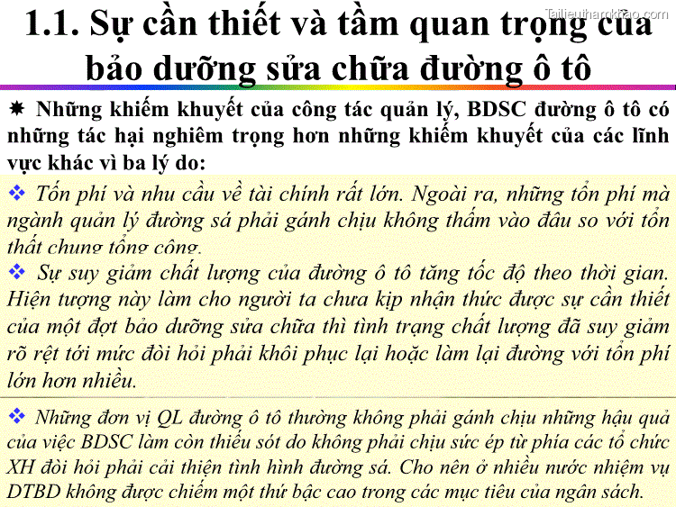 1 1 Sự Cần Thiết Và Tầm Quan Trọng Của Bảo Dưỡng Sửa Chữa