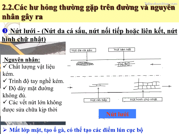 2 2 Các Hư Hỏng Thường Gặp Trên Đường Và Nguyên Nhân Gây Ra 