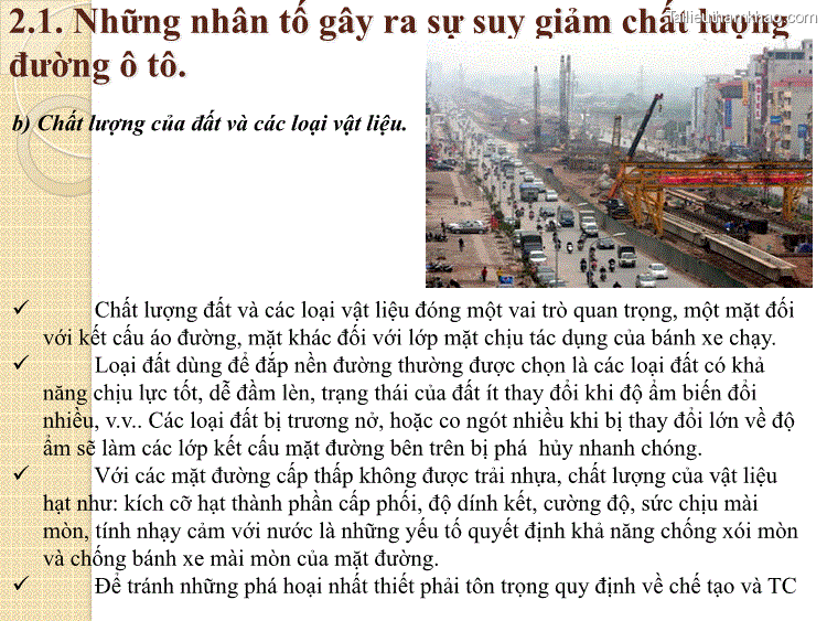 2 1 Những Nhân Tố Gây Ra Sự Suy Giảm Chất Lượng Đường Ô Tô B