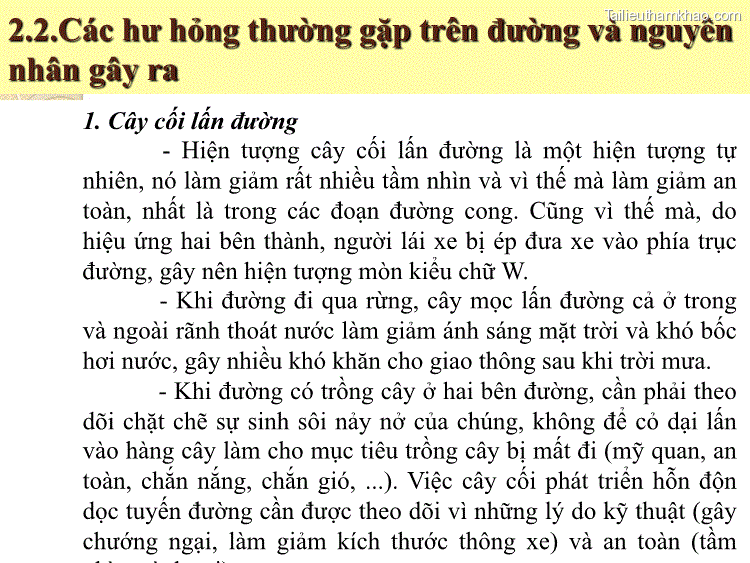 2 2 Các Hư Hỏng Thường Gặp Trên Đường Và Nguyên Nhân Gây Ra 1 Cây