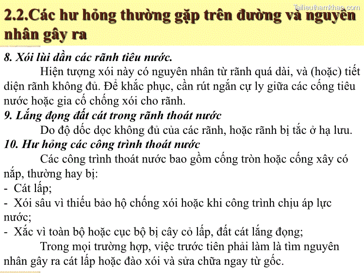 2 2 Các Hư Hỏng Thường Gặp Trên Đường Và Nguyên Nhân Gây Ra 8 Xói