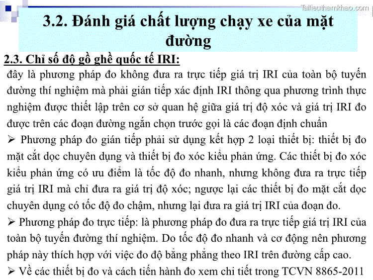 2 3 Chỉ Số Độ Gồ Ghề Quốc Tế Iri Đây Là Phương Pháp Đo Không