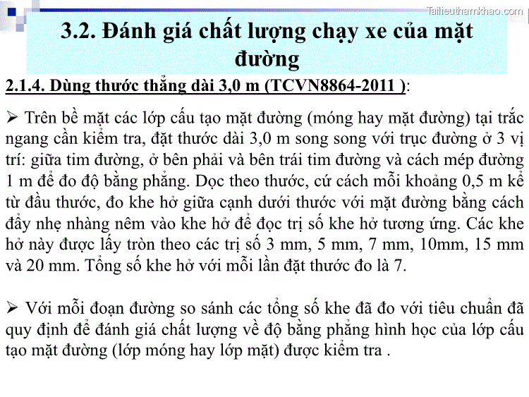 2 1 4 Dùng Thước Thẳng Dài 3 0 M Tcvn8864 2011  Trên Bề Mặt Các Lớp