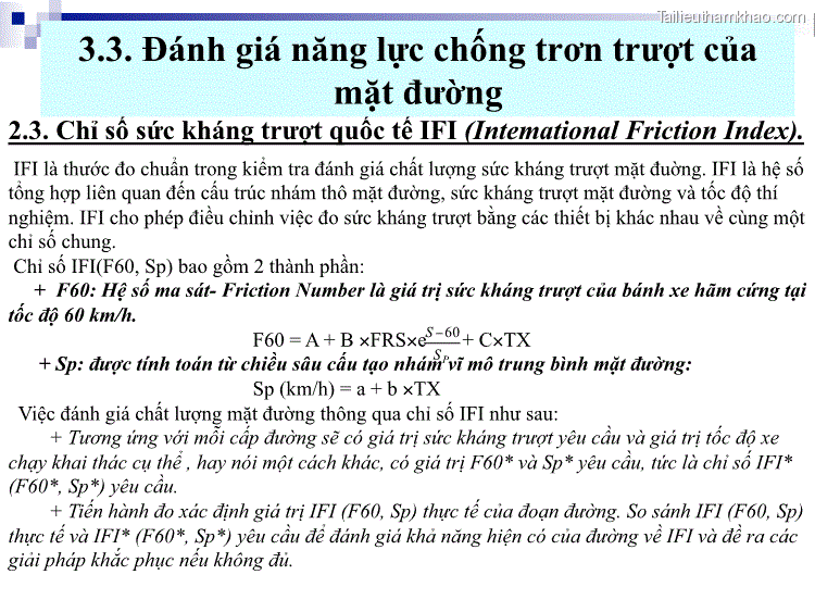2 3 Chỉ Số Sức Kháng Trượt Quốc Tế Ifi Intemational Friction Index Ifi