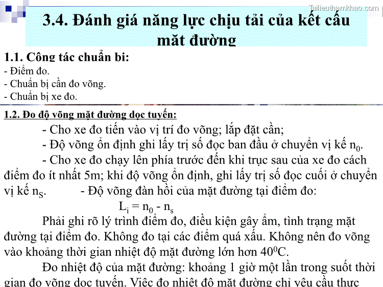 3 4 Đánh Giá Năng Lực Chịu Tải Của Kết Cấu Mặt Đường 1 1 Công