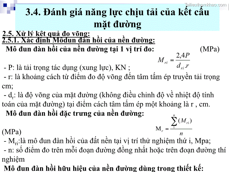 2 5 Xử Lý Kết Quả Đo Vòng 2 5 1 Xác Định Môdun Đàn Hồi Của Nền