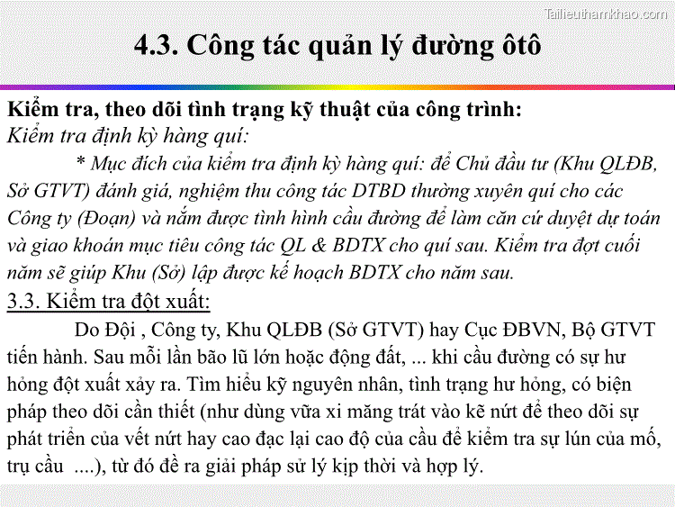 Kiểm Tra Theo Dòi Tình Trạng Kỹ Thuật Của Công Trình Kiểm Tra Định