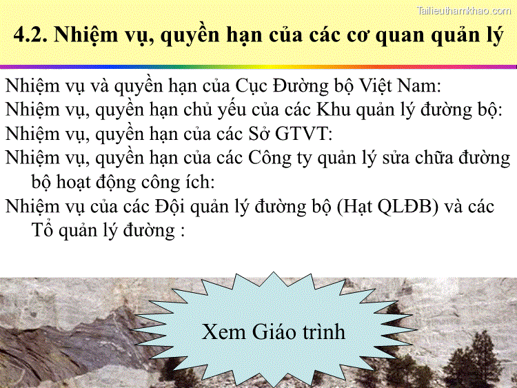 4 2 Nhiệm Vụ Quyền Hạn Của Các Cơ Quan Quản Lý Nhiệm Vụ Và