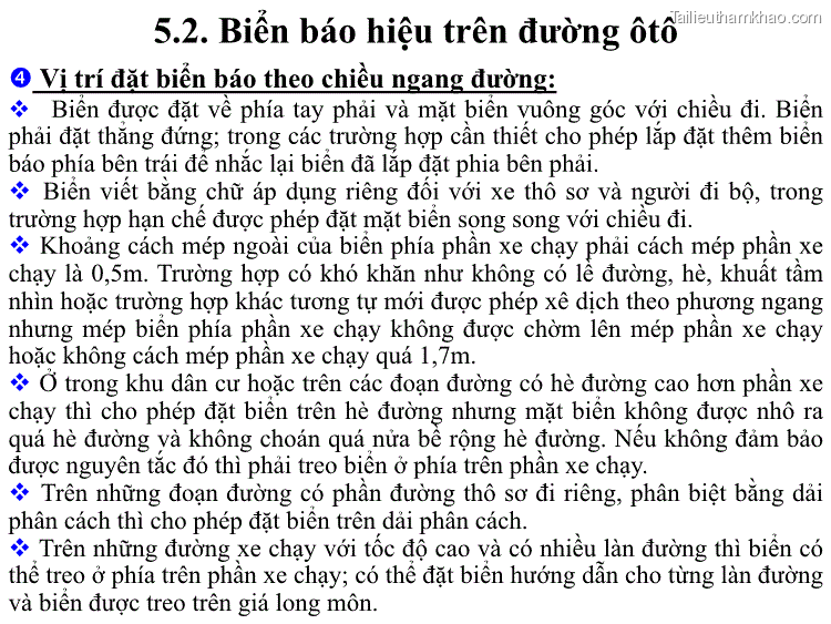  Vị Trí Đặt Biển Báo Theo Chiều Ngang Đường  Biển Được