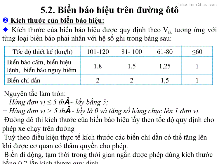  Kích Thước Của Biển Báo Hiệu  Kích Thước Của Biển Báo