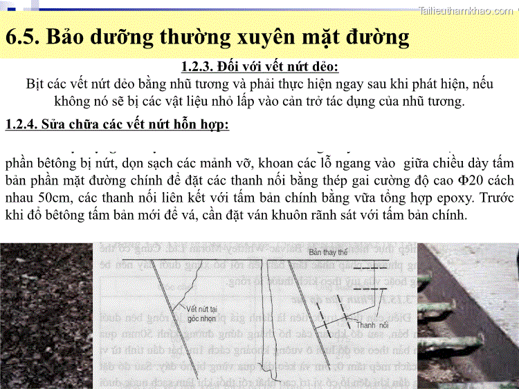 6 5 Bảo Dưỡng Thường Xuyên Mặt Đường 1 2 3 Đối Với Vết Nứt