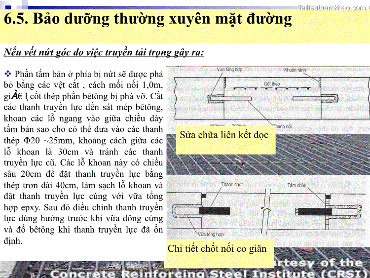 6 5 Bảo Dưỡng Thường Xuyên Mặt Đường Nếu Vết Nứt Góc Do Việc