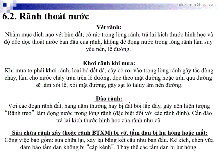 6 2 Rãnh Thoát Nước Vét Rãnh Nhằm Mục Đích Nạo Vét Bùn Đất Cỏ
