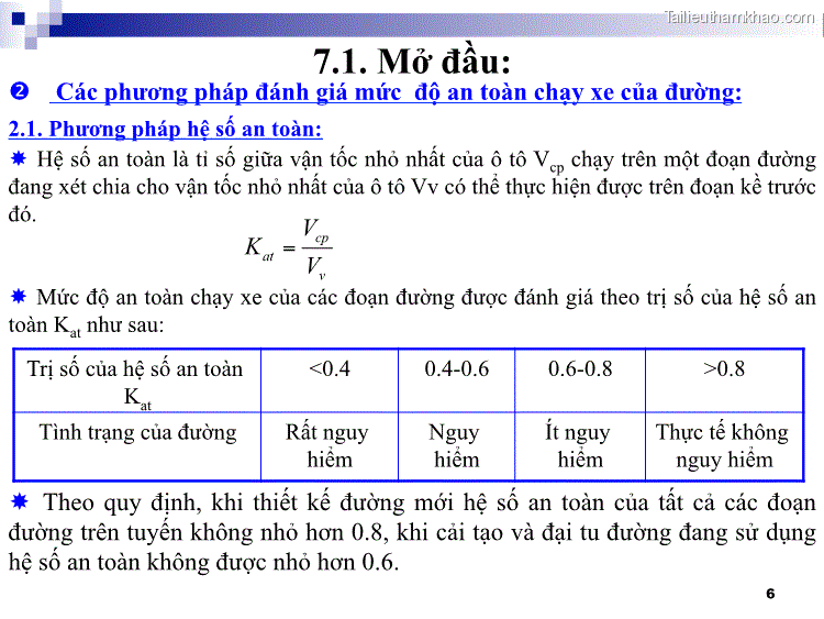 2 1 Phương Pháp Hệ Số An Toàn  Hệ Số An Toàn Là Tỉ Số Giữa