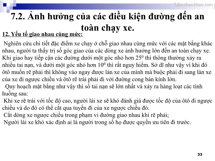 Nghiên Cứu Chi Tiết Đặc Điểm Xe Chạy Ở Chỗ Giao Nhau Cùng Mức