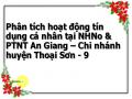 Phân tích hoạt động tín dụng cá nhân tại NHNo & PTNT An Giang – Chi nhánh huyện Thoại Sơn - 9