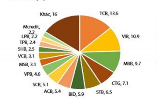 Hình 3 3 Thị phần doanh thu phí bảo hiểm nhân thọ các ngân hàng năm 2019 2