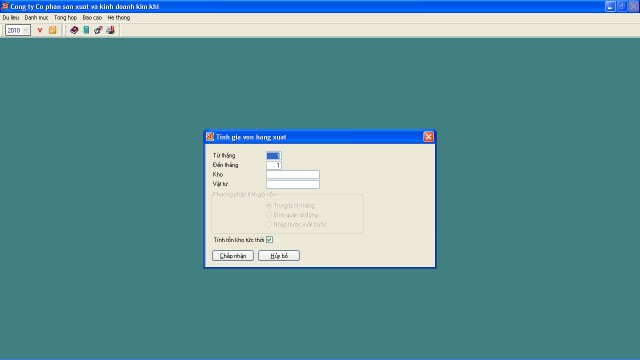Giá vốn hàng xuất kho trong kỳ sẽ được máy tính tự động tính theo phương 1