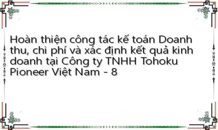 Hoàn thiện công tác kế toán Doanh thu, chi phí và xác định kết quả kinh doanh tại Công ty TNHH Tohoku Pioneer Việt Nam - 8