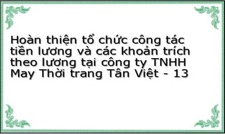 Hoàn thiện tổ chức công tác tiền lương và các khoản trích theo lương tại công ty TNHH May Thời trang Tân Việt - 13