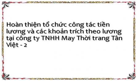 Hoàn thiện tổ chức công tác tiền lương và các khoản trích theo lương tại công ty TNHH May Thời trang Tân Việt - 2