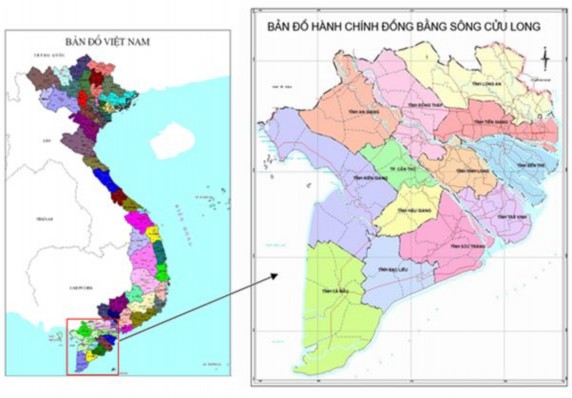 Hình 2 1 Vị trí đồng bằng sông Cửu Long trong bản đồ Việt Nam Nguồn Ảnh 3