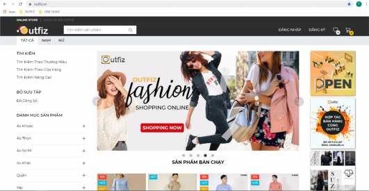 Hình 5 Giao diện trang chủ Website outfiz vn Nguồn Website outfiz vn  Các chỉ 2