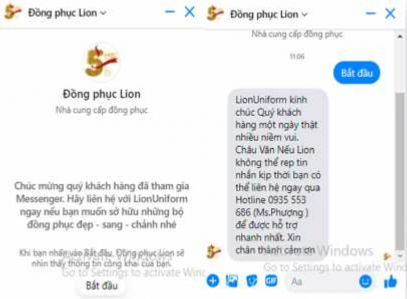 Nguồn Ứng dụng Messenger của Facebook Khi truy cập vào Fanpage của Công ty thì 2