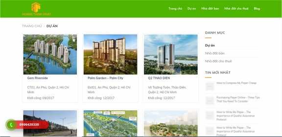 Website Công ty Cổ phần Hoàng Thịnh Phát Land Danh tiếng công ty trong thời gian 1