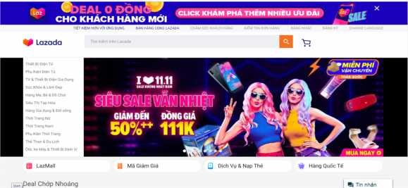 Hình 2 3 Giao diện trang chủ của sàn thương mại điện tử Lazada Nguồn 1