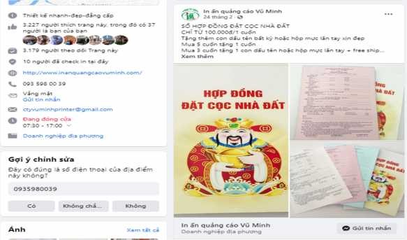 Hình 20 Hình ảnh bài viết trên Fanpage In ấn quảng cáo Vũ Minh Các bài viết 2