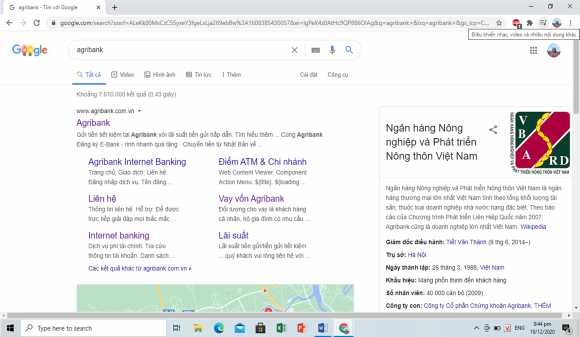 Hình 2 7 Tốc độ trả kết quả tìm kiếm của website Agribank Nguồn Google Về 10