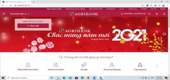 Hình 2 6 Giao diện của website chung của Agribank Nguồn Website của Agribank Agribank 9