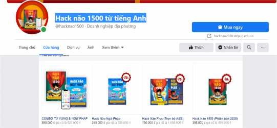 Hình 12 Trang Fanpage Hack não 1500 từ tiếng Anh Nguồn Facebook Thứ hai để 1