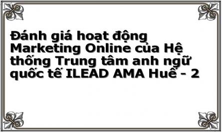 Đánh giá hoạt động Marketing Online của Hệ thống Trung tâm anh ngữ quốc tế ILEAD AMA Huế - 2