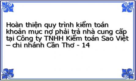 Hoàn thiện quy trình kiểm toán khoản mục nợ phải trả nhà cung cấp tại Công ty TNHH Kiểm toán Sao Việt – chi nhánh Cần Thơ - 14