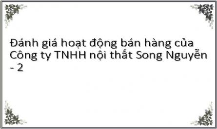 Đánh giá hoạt động bán hàng của Công ty TNHH nội thất Song Nguyễn - 2