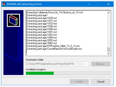 Hình 15 Tiến tr nh ài ặt file CRforVS 13 0 12 exe Bước 2 Chọn ok Hình 16 Tiến tr 4