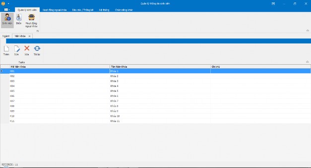 Hình 27 Form quản lý niên khóa II 4 Quản lý học kỳ năm học Mục đích Form 3