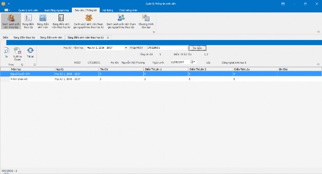 Hình 49 Form báo cáo th ng iểm sinh viên theo h c kỳ Xuất report Hình 50 In 10