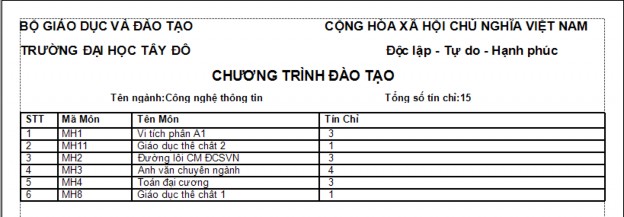 Hình 62 In h ơng tr nh ào tạo Xuất Excel Hình 63 Ex e h ơng tr nh ào tạo KẾT 8