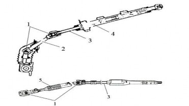 Hình 1 5 Kết cấu trục lái 1 Khớp các đăng 3 Trụcláichính 2 Trục trung 6