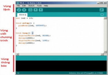 Hình 1 14 Giao diện phần mềm Arduino IDE Vùng lệnh Bao gồm các nút lệnh 3