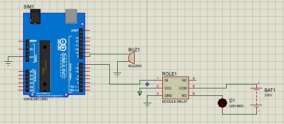 Hình 3 6 Khối báo động tại chỗ Sử dụng module relay 5VDC buzzer bóng đèn led 9