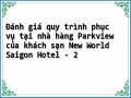 Đánh giá quy trình phục vụ tại nhà hàng Parkview của khách sạn New World Saigon Hotel - 2